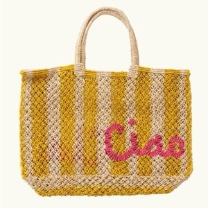 The Jacksons Medium Jute Bag / CIAO / yellow stripe / NWT / 100% authentic